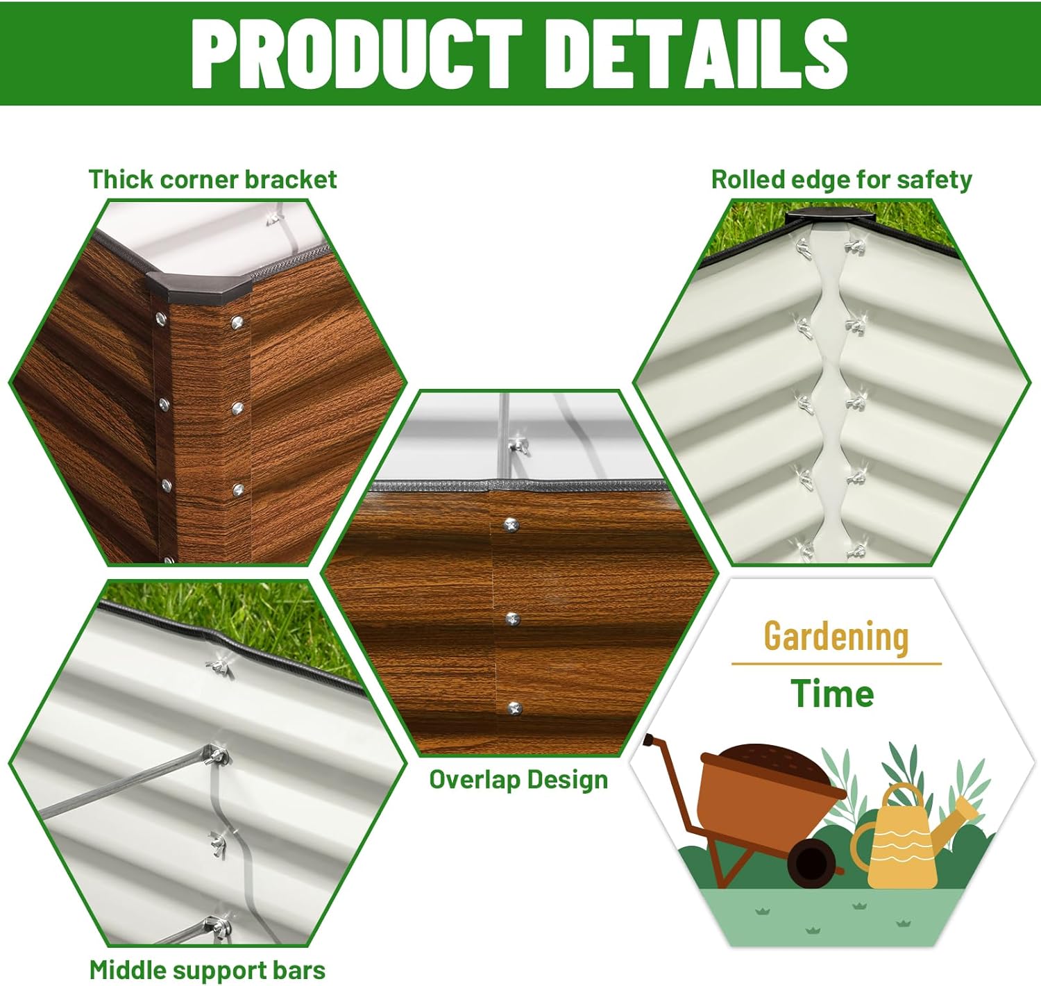 SnugNiture Galvanized Raised Garden Bed 8x4x2FT Outdoor Large Metal Planter Box Steel Kit for Planting Vegetables, Flowers