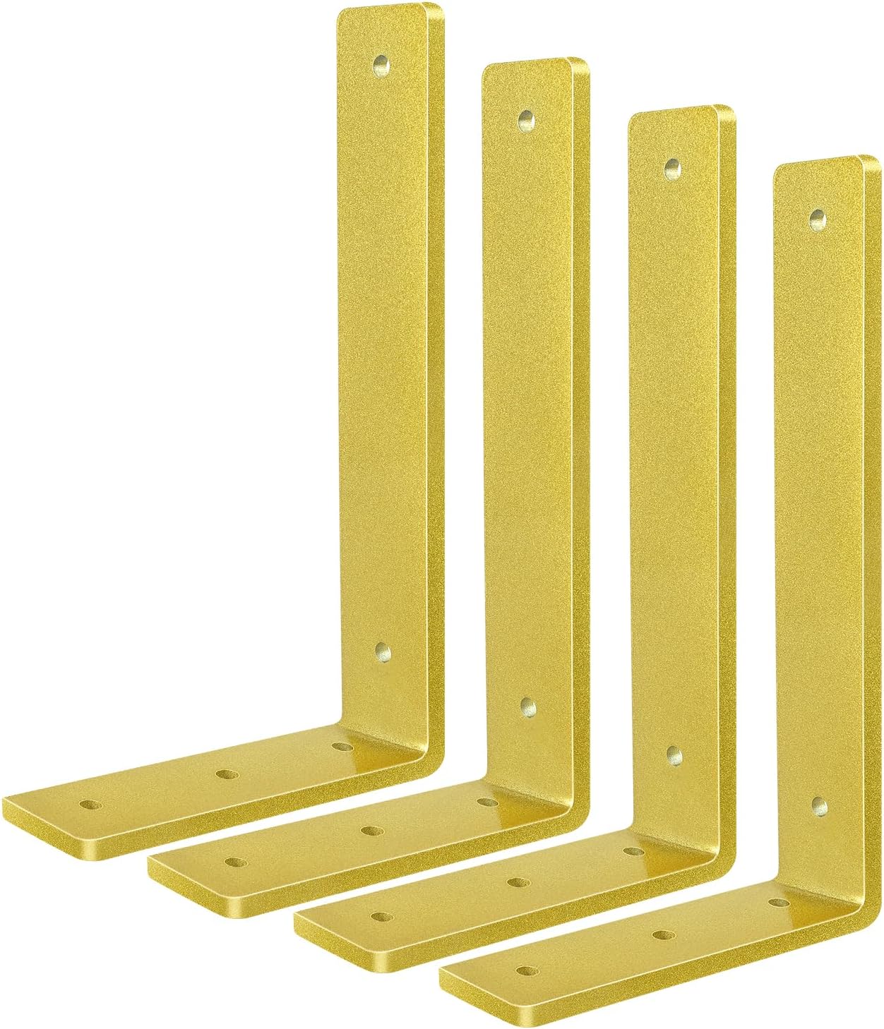 White Floating Shelf Bracket 10 Inch, 6 Pack Heavy Duty Shelf Brackets, Wall Shelf Bracket for DIY Decorative with Mounting Hardware