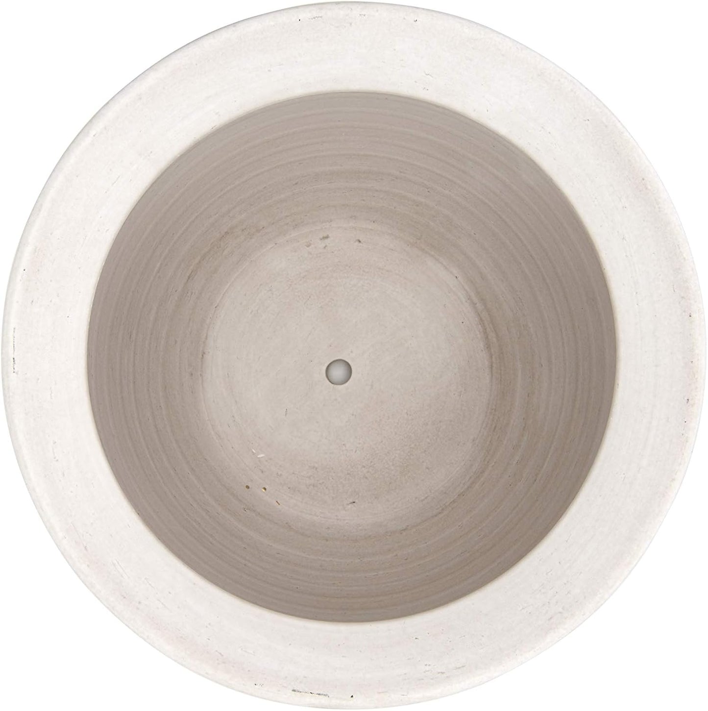 Creative Co-Op Large Matte White Embossed Stoneware Planter