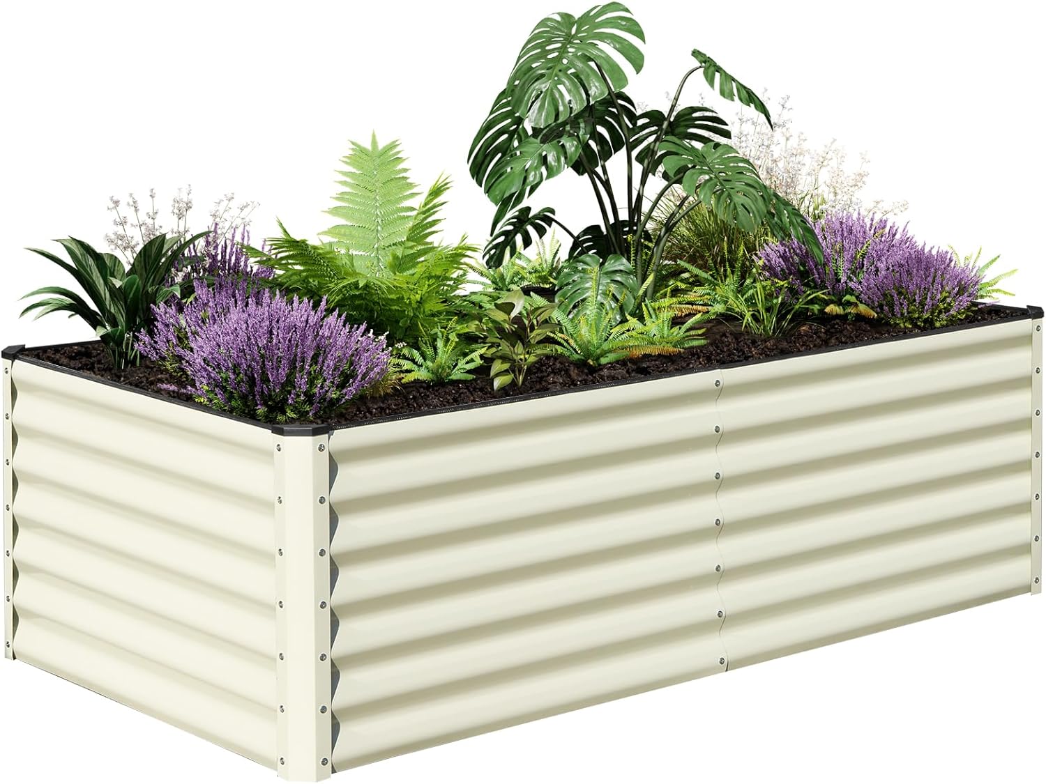 SnugNiture Galvanized Raised Garden Bed 8x4x2FT Outdoor Large Metal Planter Box Steel Kit for Planting Vegetables, Flowers