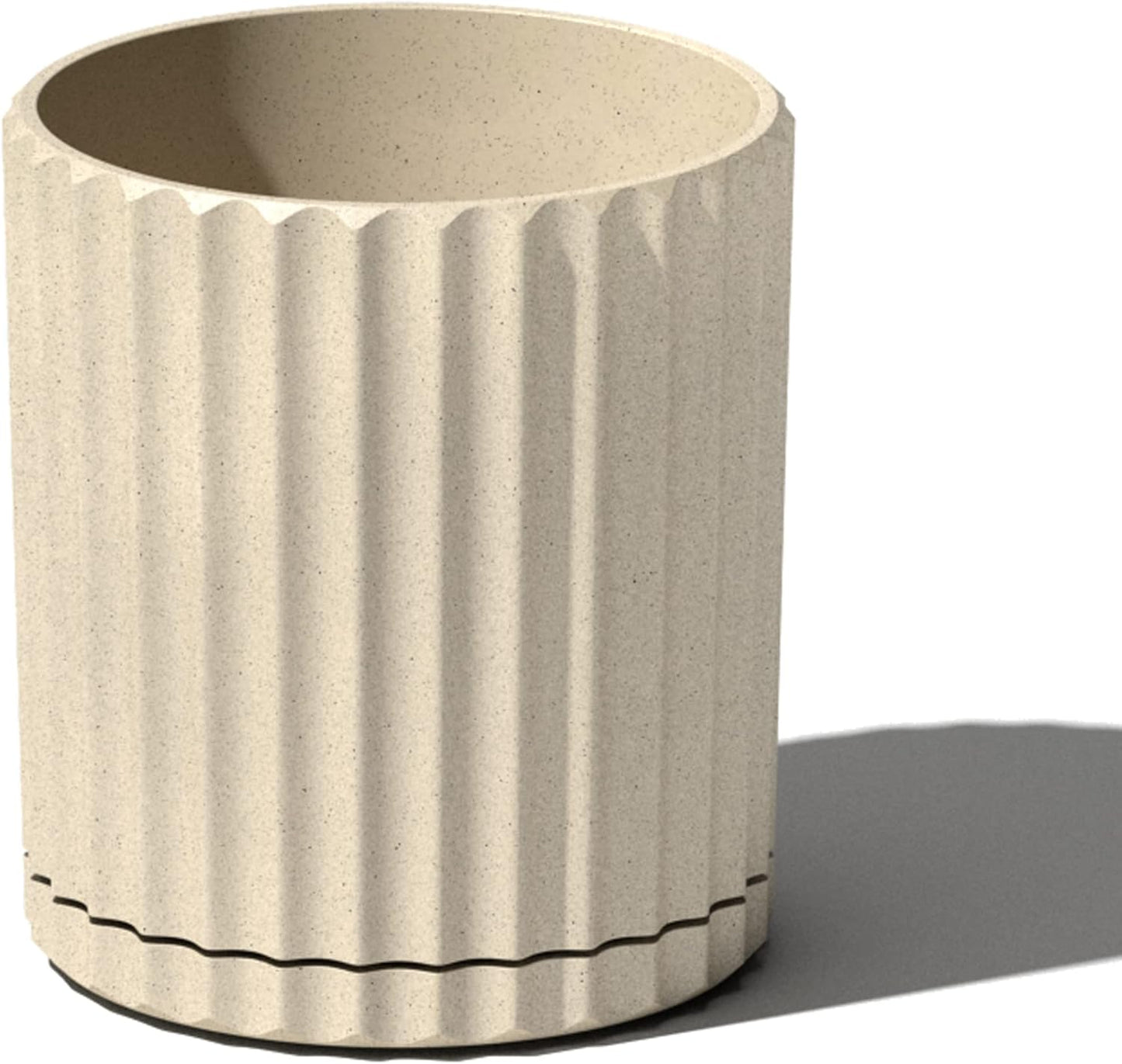 Veradek Demi Series Round Planter for Porch, Patio, Backyard | Durable Plastic-Stone Composite Material | Modern Décor for Tall Plants, Flowers