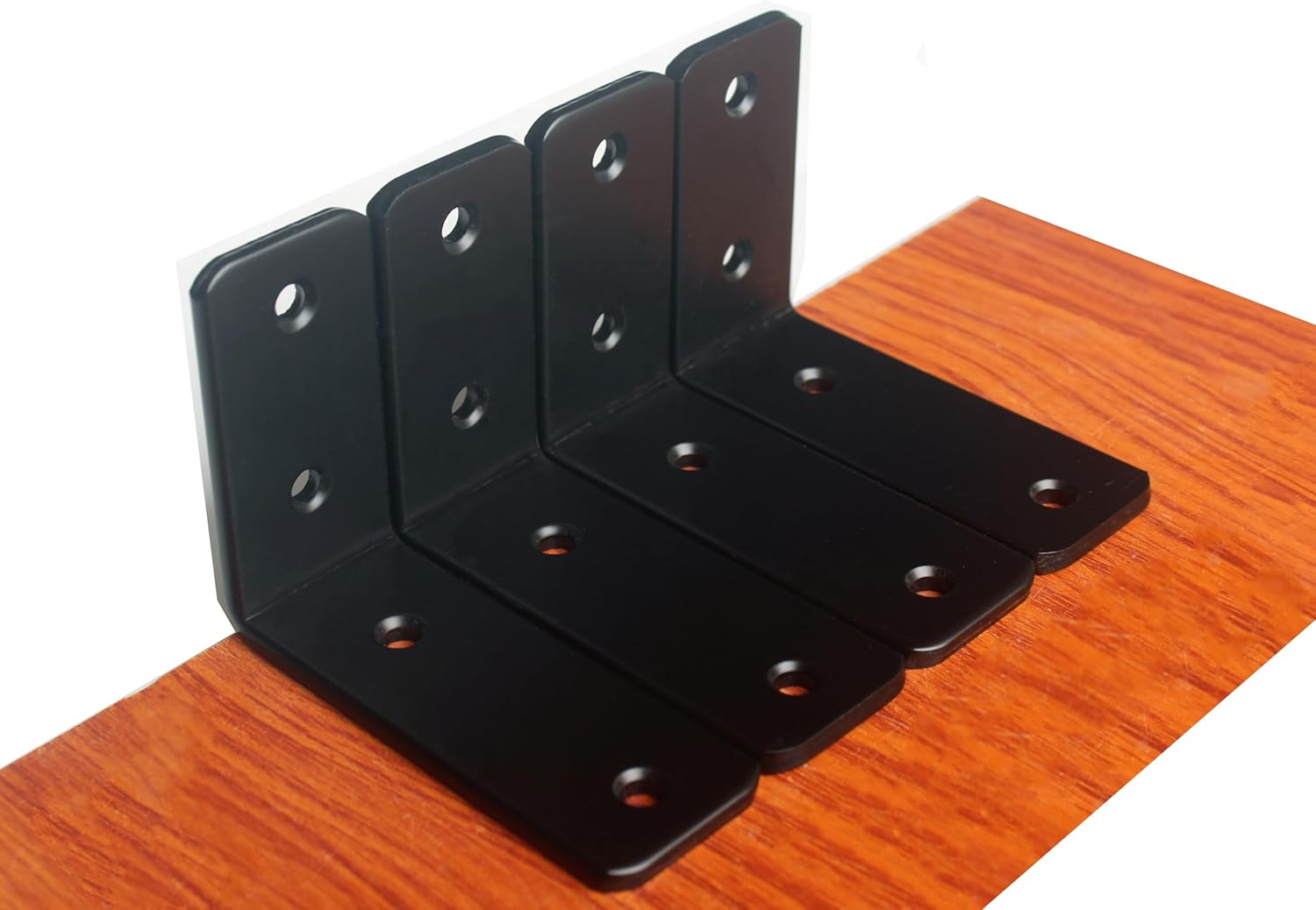 12 Pack - L 8" x H 6" x W1.5, 5mm Thick Black L Shelf Bracket, Iron Shelf Brackets, Metal Shelf Brackets, Floating Shelf, Shelf Supports with Screws