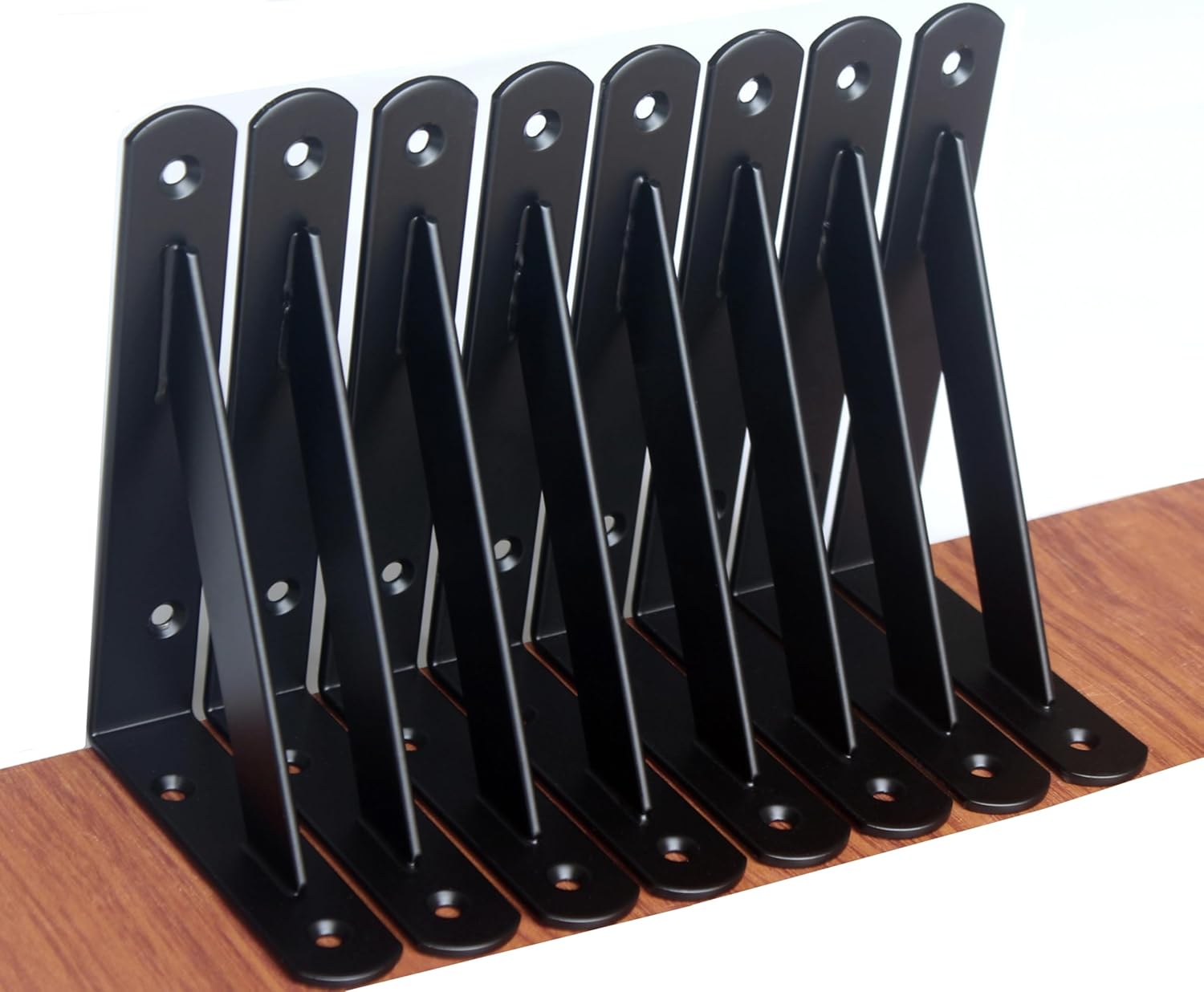 12 Pack L14 x H 10" Black Heavy Duty Shelf Brackets with Screws Metal Shelf Brackets Shelf Support Angle Brackets for Shelves L Brackets Heavy Duty Floating Shelf