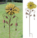 Sunflower Garden Stake with Bells, Decorative Garden Stakes for Garden Yard Patio Decor