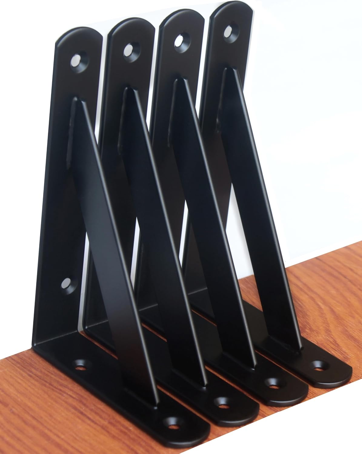 16 Pack L12 x H 8" Black Heavy Duty Shelf Brackets with Screws Metal Shelf Brackets Shelf Support Angle Brackets for Shelves L Brackets Heavy Duty Floating Shelf