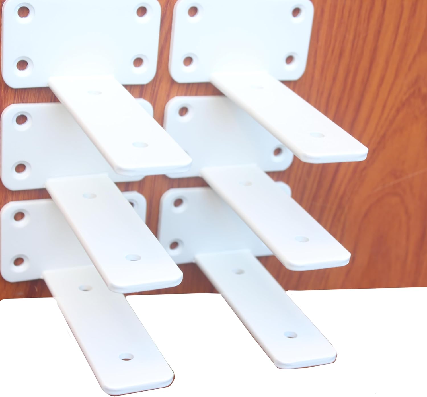 12 Pack - 10 inch Black Hidden L Shelf Bracket (1/5 Inch Thicked) Iron Floating Shelf Brackets Rustic Industrial Metal Brackets for Shelf Support