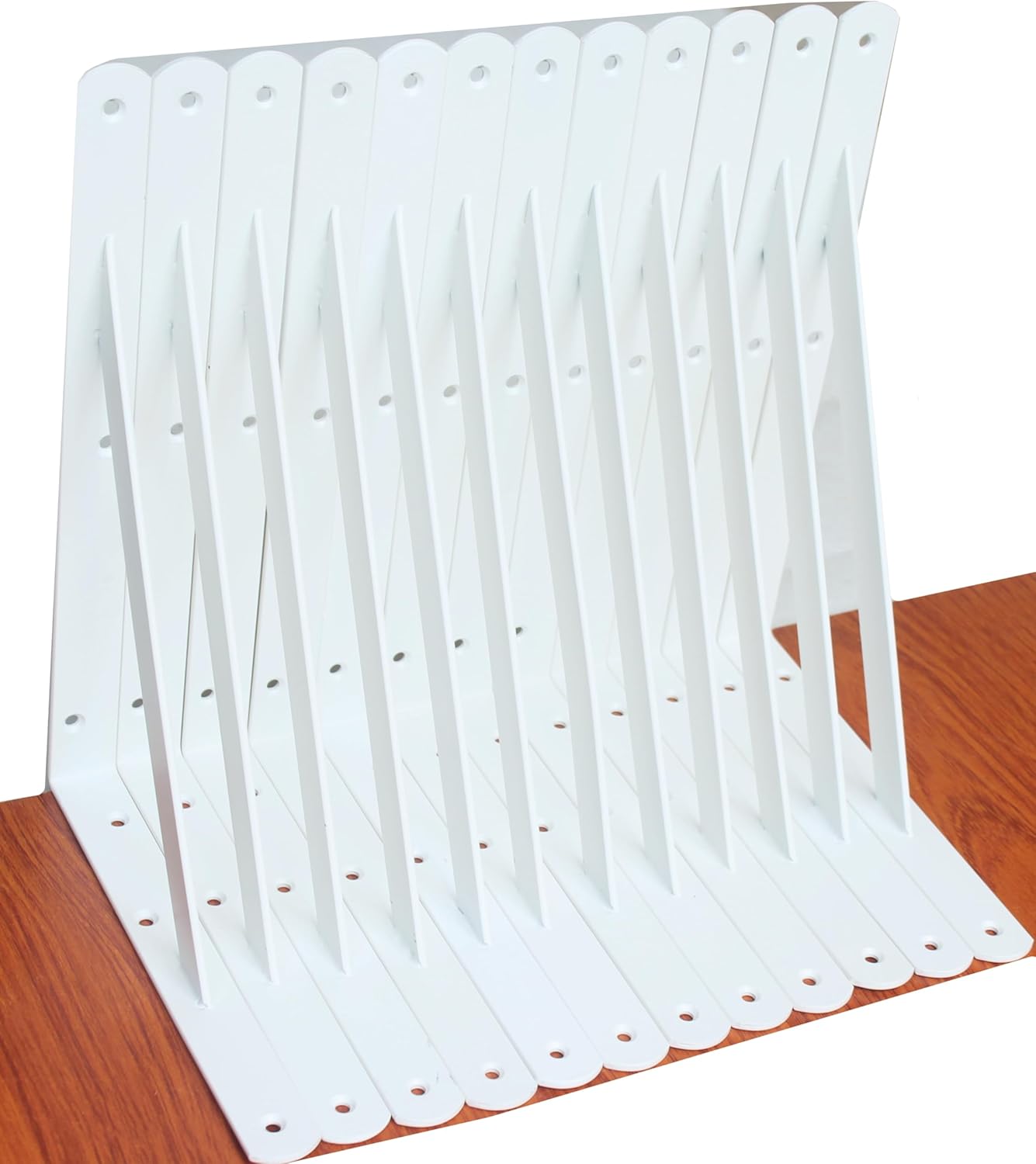 12 Pack L14 x H 10" Black Heavy Duty Shelf Brackets with Screws Metal Shelf Brackets Shelf Support Angle Brackets for Shelves L Brackets Heavy Duty Floating Shelf