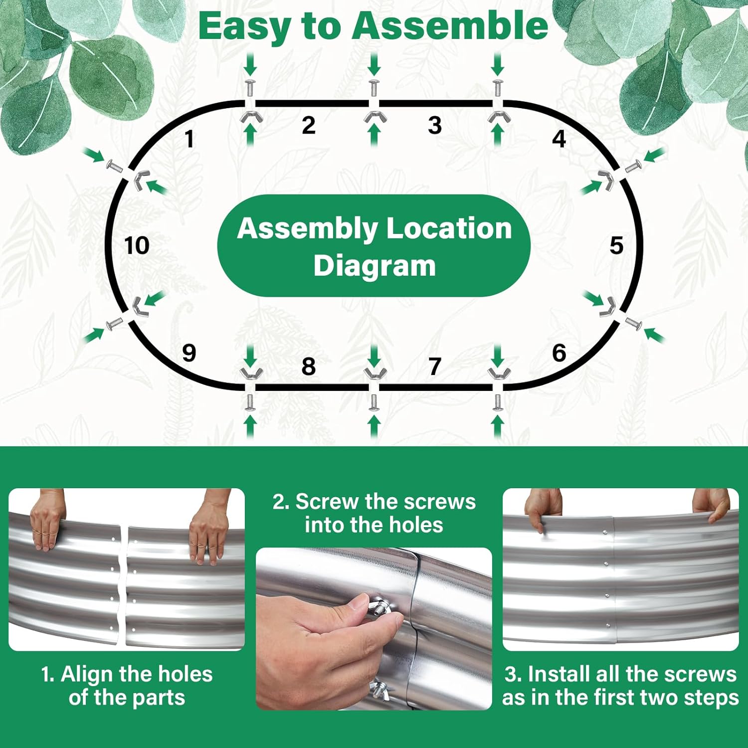 TATAANTY Galvanized Raised Garden Bed for Outdoor: 4X2X1ft Durable Metal Vegetable Plant Container Kit - Oval Planter Box for Gardening Flower Trough （2 Pack）