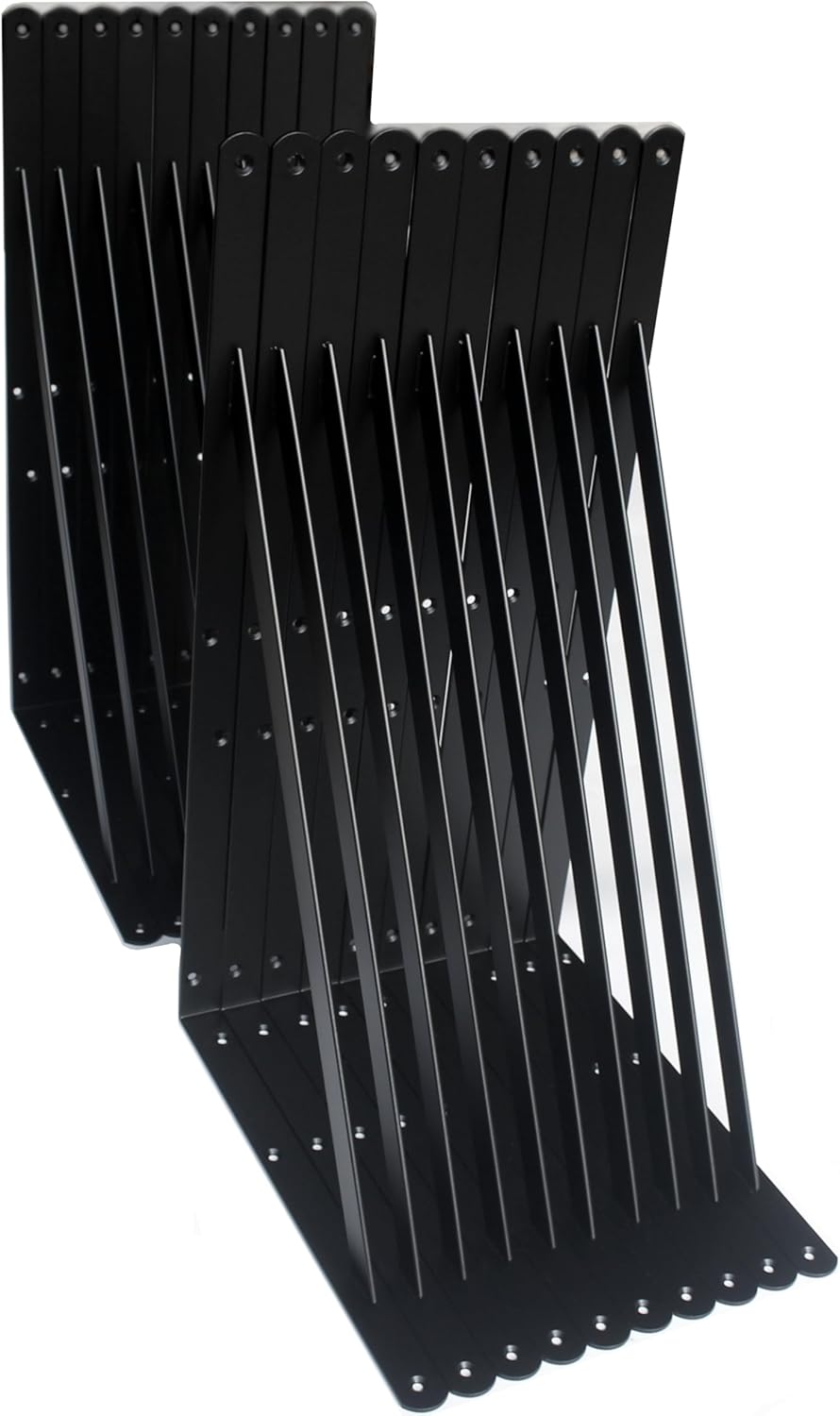 16 Pack L10 x H 8" Black Heavy Duty Shelf Brackets with Screws Metal Shelf Brackets Shelf Support Angle Brackets for Shelves L Brackets Heavy Duty Floating Shelf