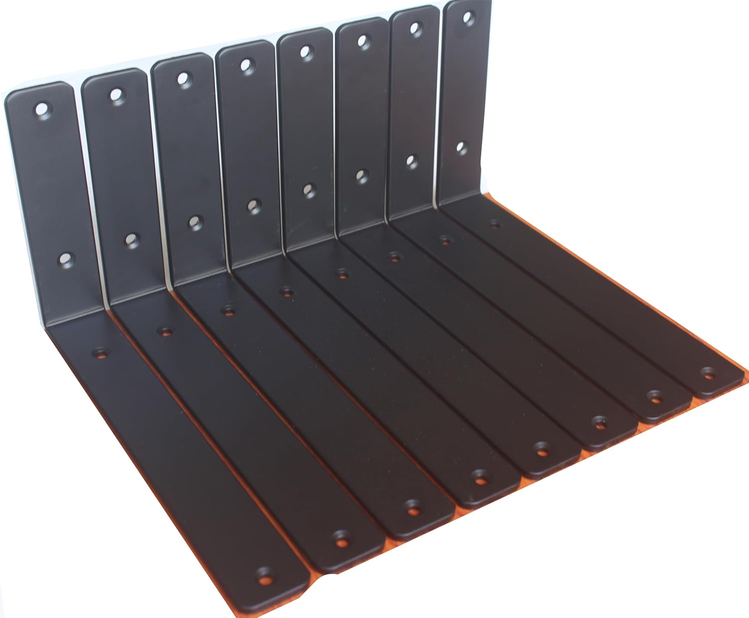12 Pack - L 8" x H 6" x W1.5, 5mm Thick Black L Shelf Bracket, Iron Shelf Brackets, Metal Shelf Brackets, Floating Shelf, Shelf Supports with Screws