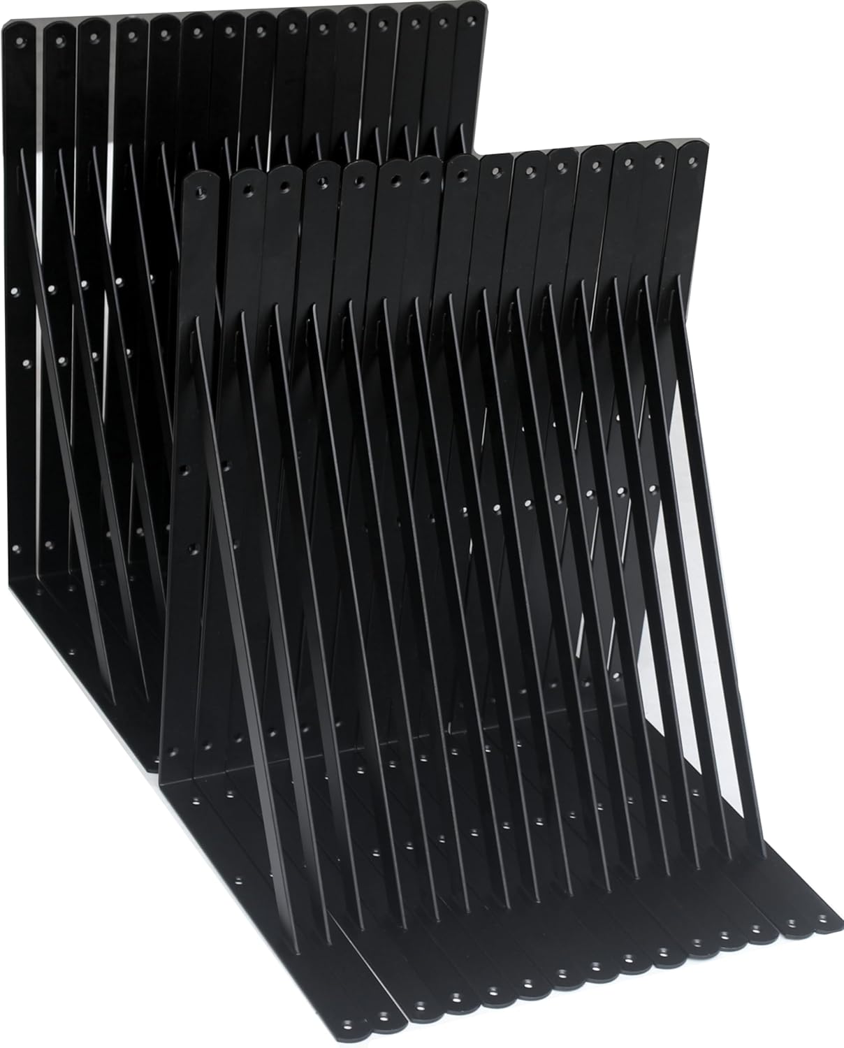 16 Pack L10 x H 8" Black Heavy Duty Shelf Brackets with Screws Metal Shelf Brackets Shelf Support Angle Brackets for Shelves L Brackets Heavy Duty Floating Shelf