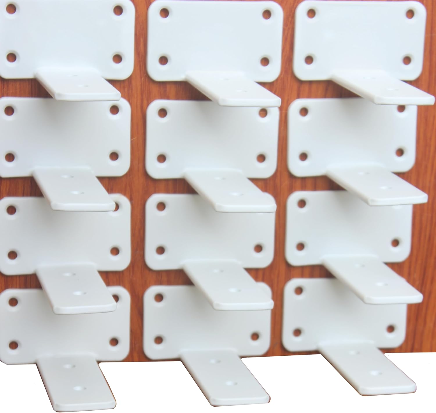 12 Pack - 8 inch Black Hidden L Shelf Bracket (1/5 Inch Thicked) Iron Floating Shelf Brackets Rustic Industrial Metal Brackets for Shelf Support