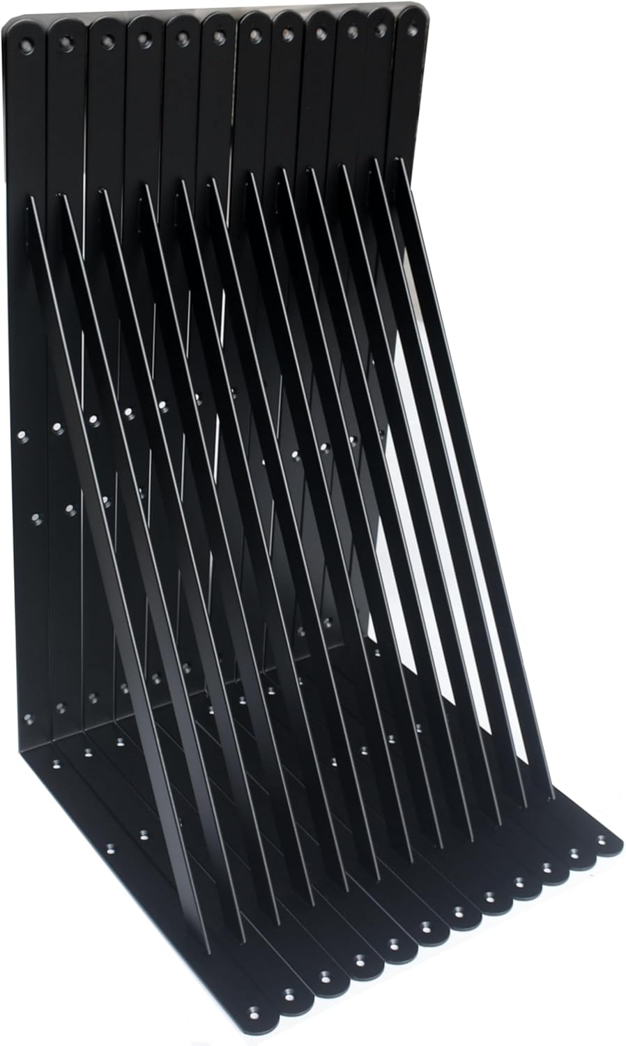 16 Pack L12 x H 8" Black Heavy Duty Shelf Brackets with Screws Metal Shelf Brackets Shelf Support Angle Brackets for Shelves L Brackets Heavy Duty Floating Shelf