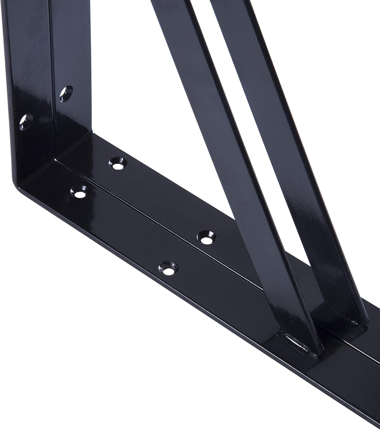 12-Pack 12 Inch Heavy Duty Shelf Brackets, Large Wall Bracket for Floating Shelves, Black Powder-Coated Steel