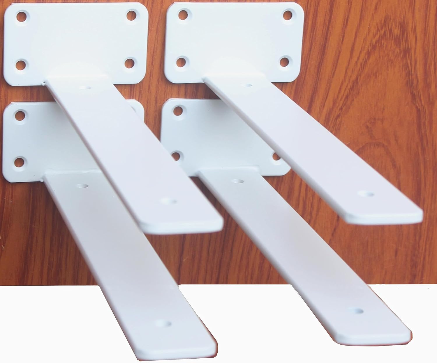 12 Pack - 8 inch Black Hidden L Shelf Bracket (1/5 Inch Thicked) Iron Floating Shelf Brackets Rustic Industrial Metal Brackets for Shelf Support