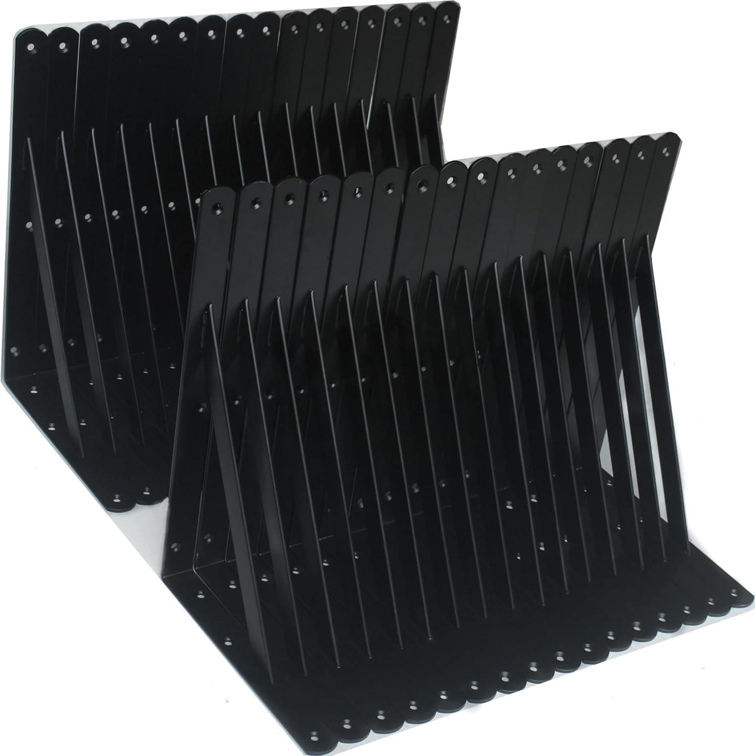 12 Pack L14 x H 10" Black Heavy Duty Shelf Brackets with Screws Metal Shelf Brackets Shelf Support Angle Brackets for Shelves L Brackets Heavy Duty Floating Shelf