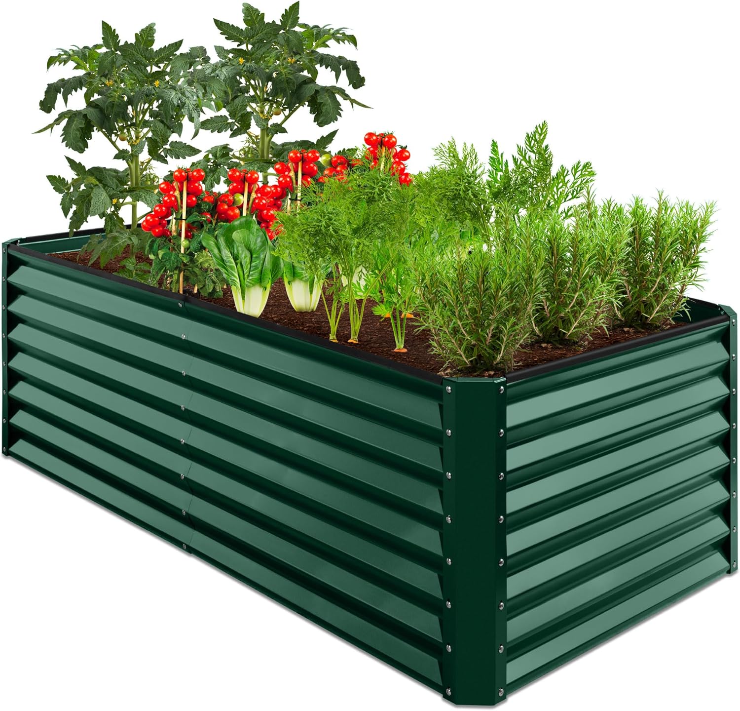 Best Choice Products 8x4x2ft Outdoor Metal Raised Garden Bed, Deep Root Planter Box for Vegetables, Herbs & Flowers, 478-Gallon Capacity, 100% Non Toxic Materials - Gray