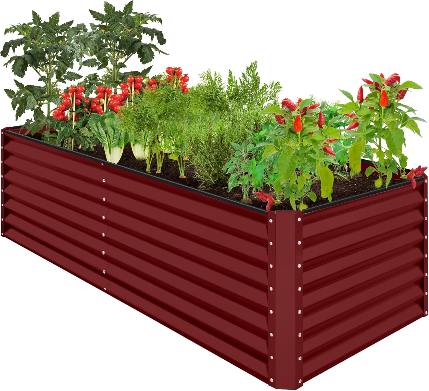 Best Choice Products 8x4x2ft Outdoor Metal Raised Garden Bed, Deep Root Planter Box for Vegetables, Herbs & Flowers, 478-Gallon Capacity, 100% Non Toxic Materials - Gray