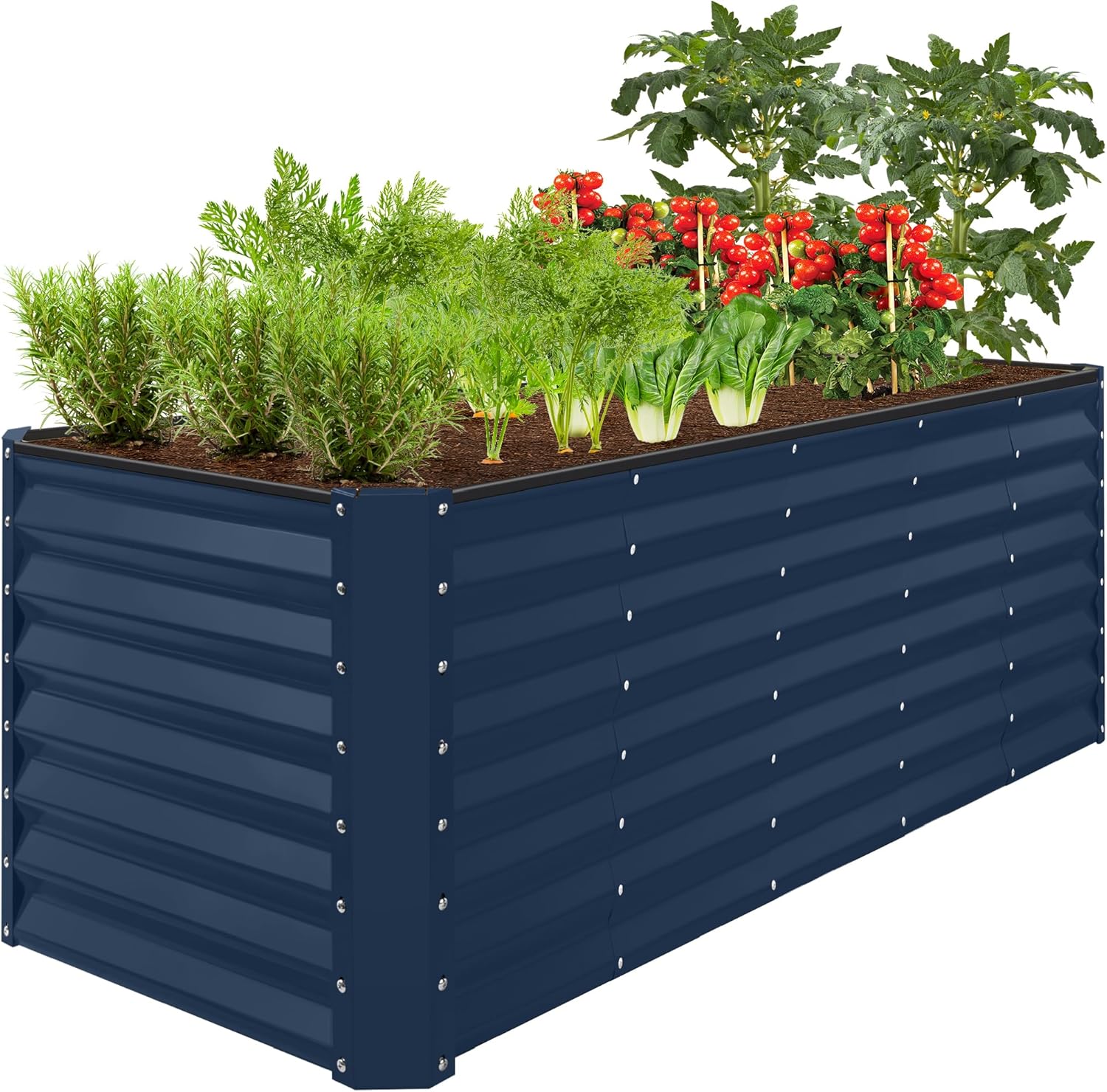 Best Choice Products 8x4x2ft Outdoor Metal Raised Garden Bed, Deep Root Planter Box for Vegetables, Herbs & Flowers, 478-Gallon Capacity, 100% Non Toxic Materials - Gray