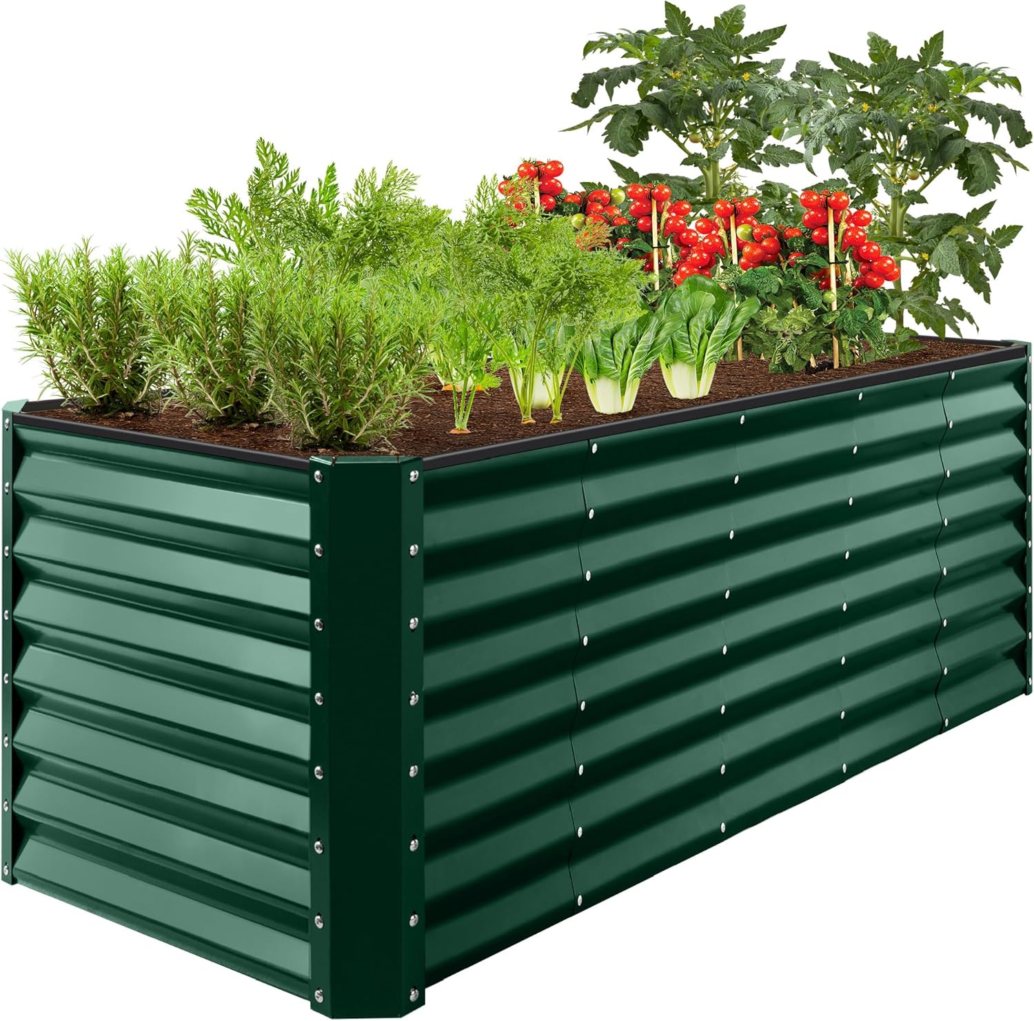 Best Choice Products 8x4x2ft Outdoor Metal Raised Garden Bed, Deep Root Planter Box for Vegetables, Herbs & Flowers, 478-Gallon Capacity, 100% Non Toxic Materials - Gray
