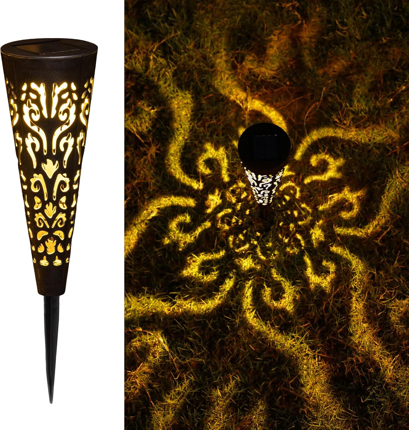 Go2garden 6Pcs Garden Solar Lights Outdoor Stakes Decorative Lighting for Yard, Pathway, Patio Decor Lawn Ornament (Red Copper)