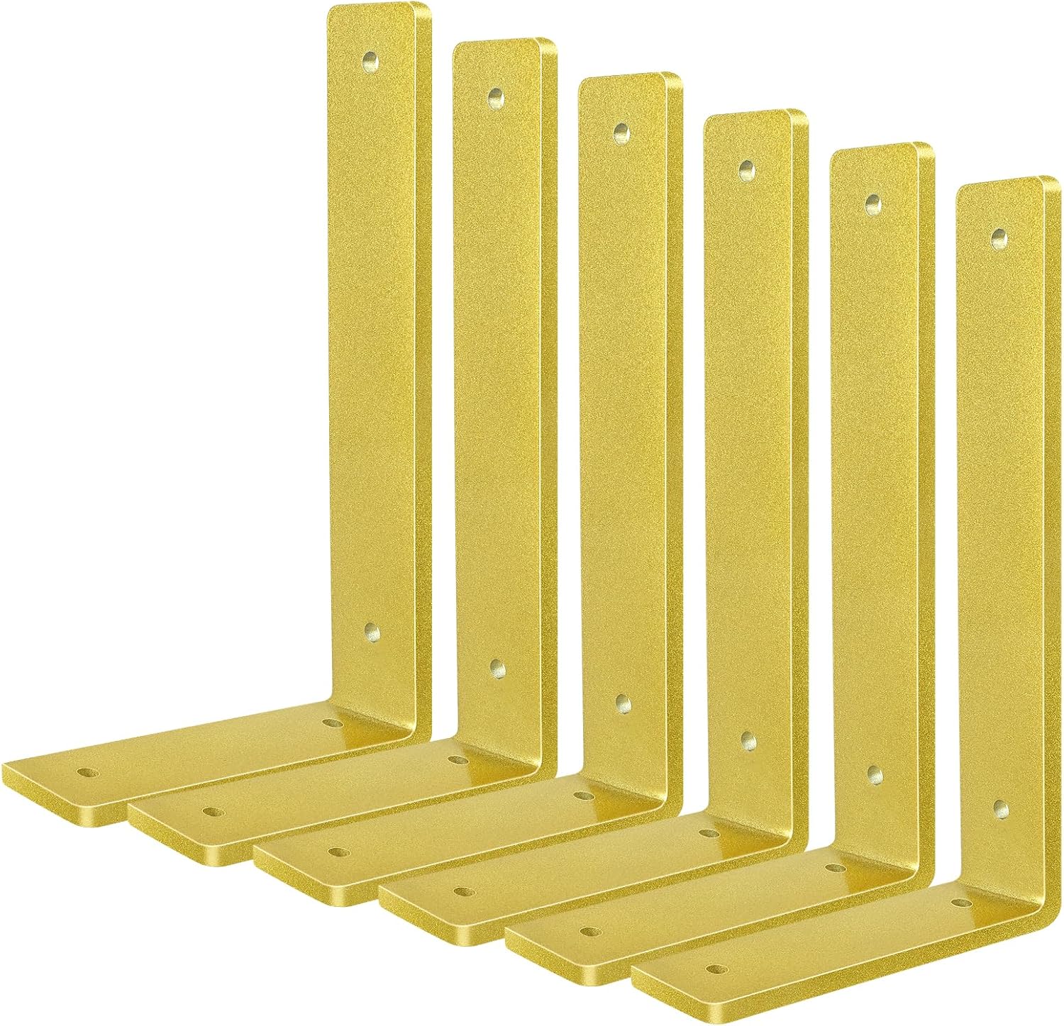 White Floating Shelf Bracket 10 Inch, 6 Pack Heavy Duty Shelf Brackets, Wall Shelf Bracket for DIY Decorative with Mounting Hardware