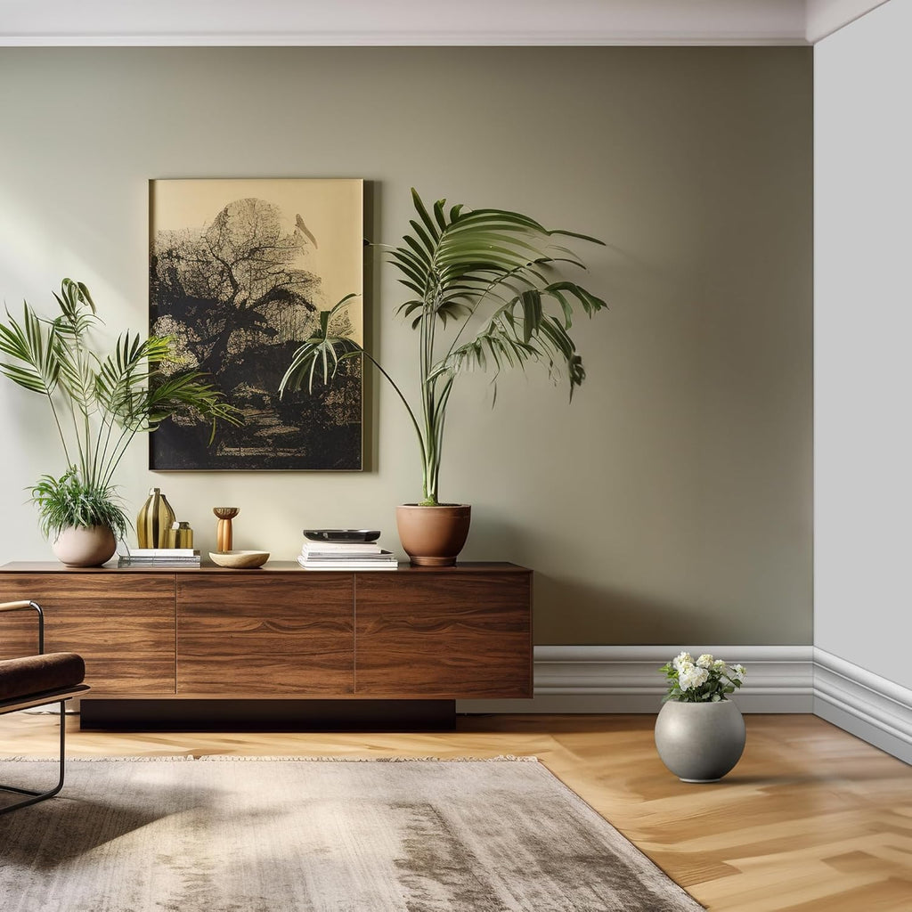 Kante Round Concrete Flower Pot, 11 Inch Dia (7.9" Opening) Sphere Shape Design Planter with Drainage Hole for Indoor & Outdoor Plants, Weathered Concrete Finish with Painted Interior