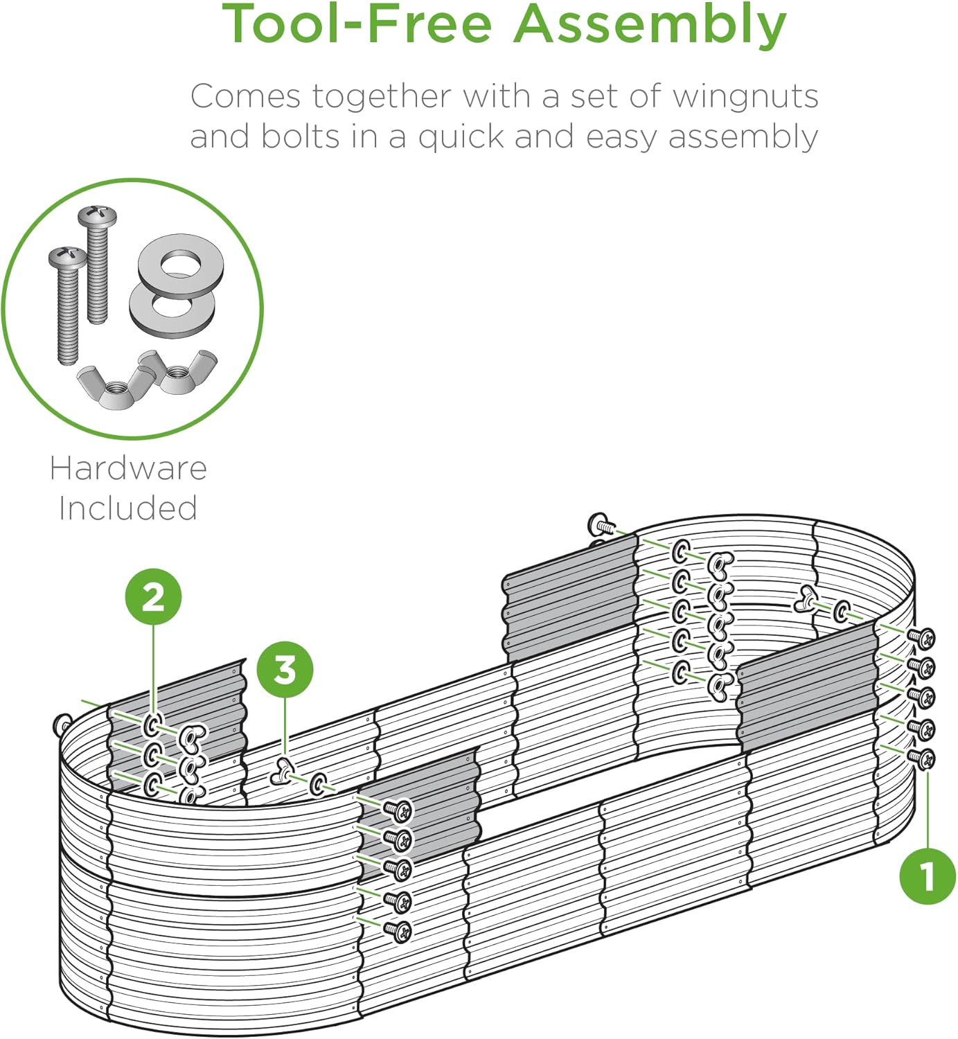 Best Choice Products 8x2x2ft Metal Raised Garden Bed, Oval Outdoor Deep Root Planter Box for Vegetables, Herbs w/ 4 Support Bars, 215 Gal Capacity - Charcoal