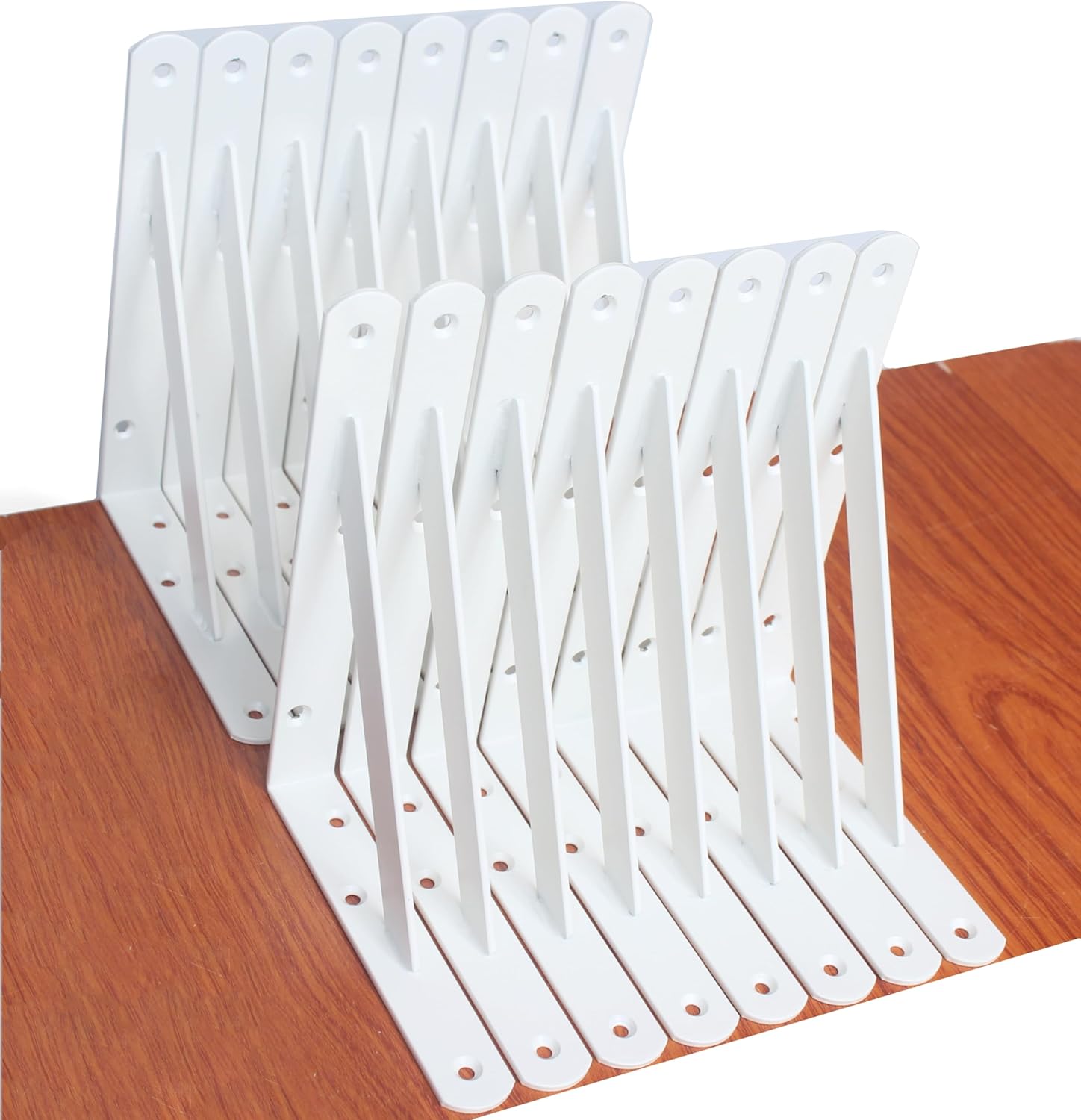 16 Pack L10 x H 8" Black Heavy Duty Shelf Brackets with Screws Metal Shelf Brackets Shelf Support Angle Brackets for Shelves L Brackets Heavy Duty Floating Shelf