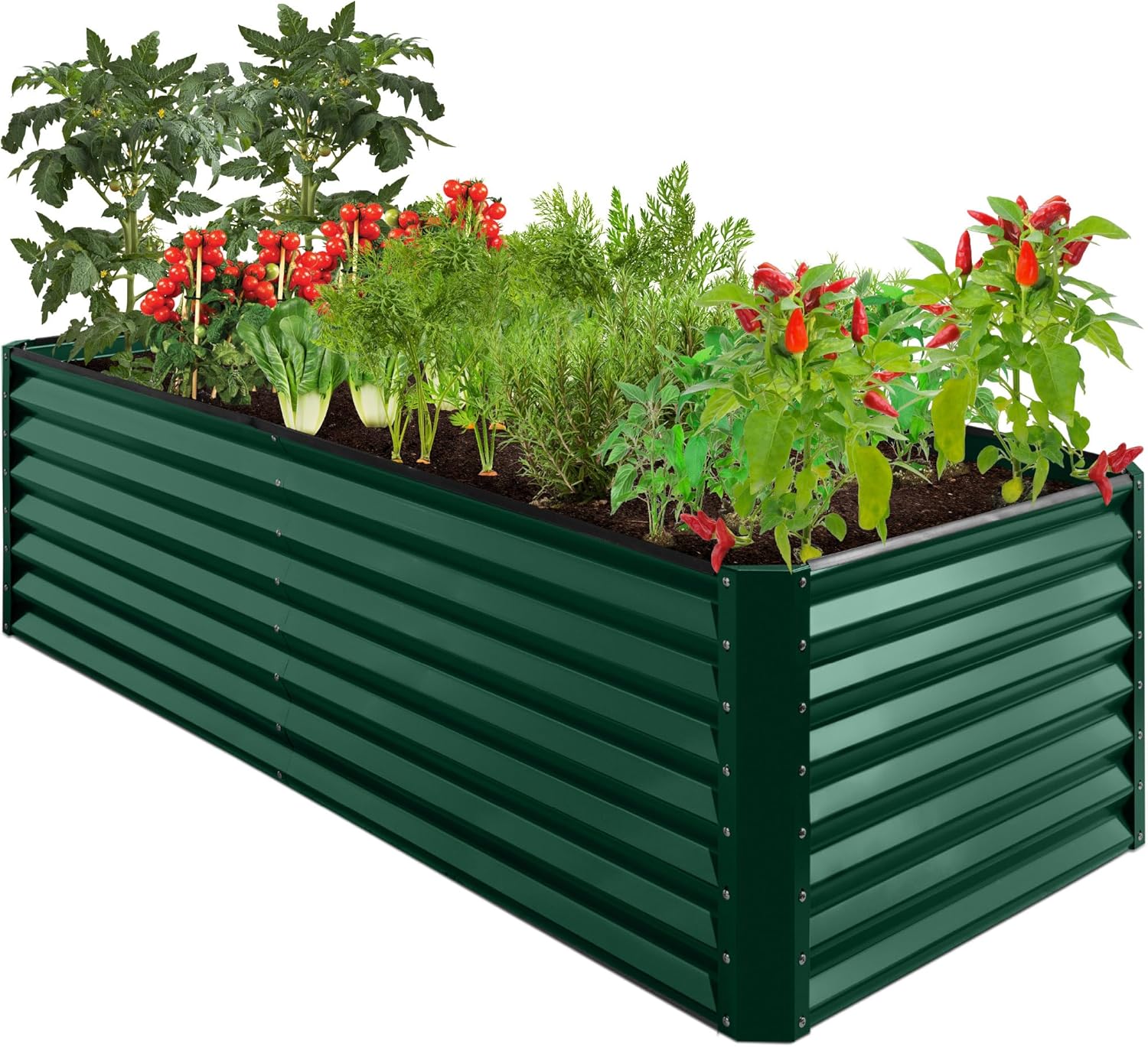Best Choice Products 8x4x2ft Outdoor Metal Raised Garden Bed, Deep Root Planter Box for Vegetables, Herbs & Flowers, 478-Gallon Capacity, 100% Non Toxic Materials - Gray