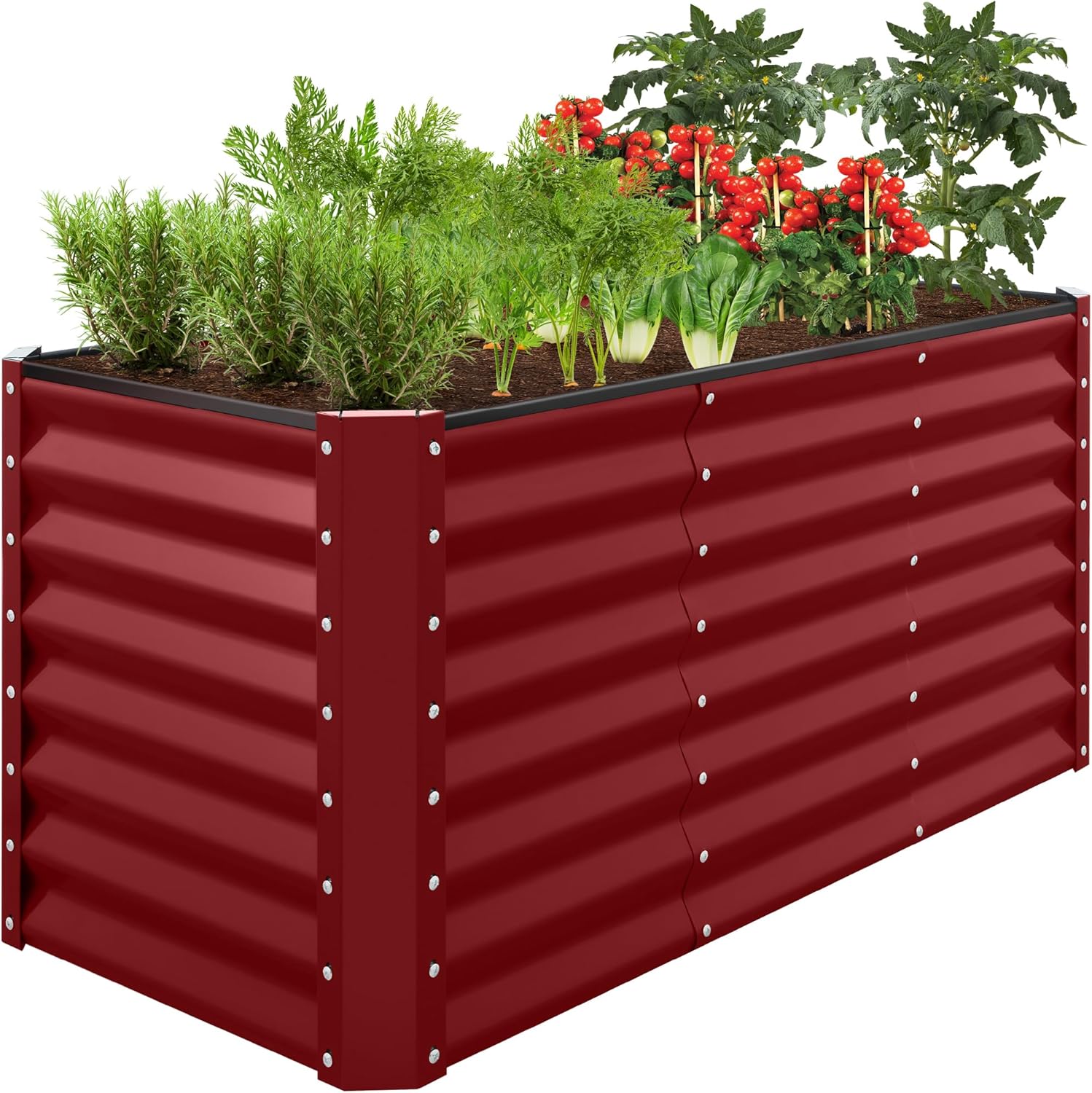 Best Choice Products 8x4x2ft Outdoor Metal Raised Garden Bed, Deep Root Planter Box for Vegetables, Herbs & Flowers, 478-Gallon Capacity, 100% Non Toxic Materials - Gray
