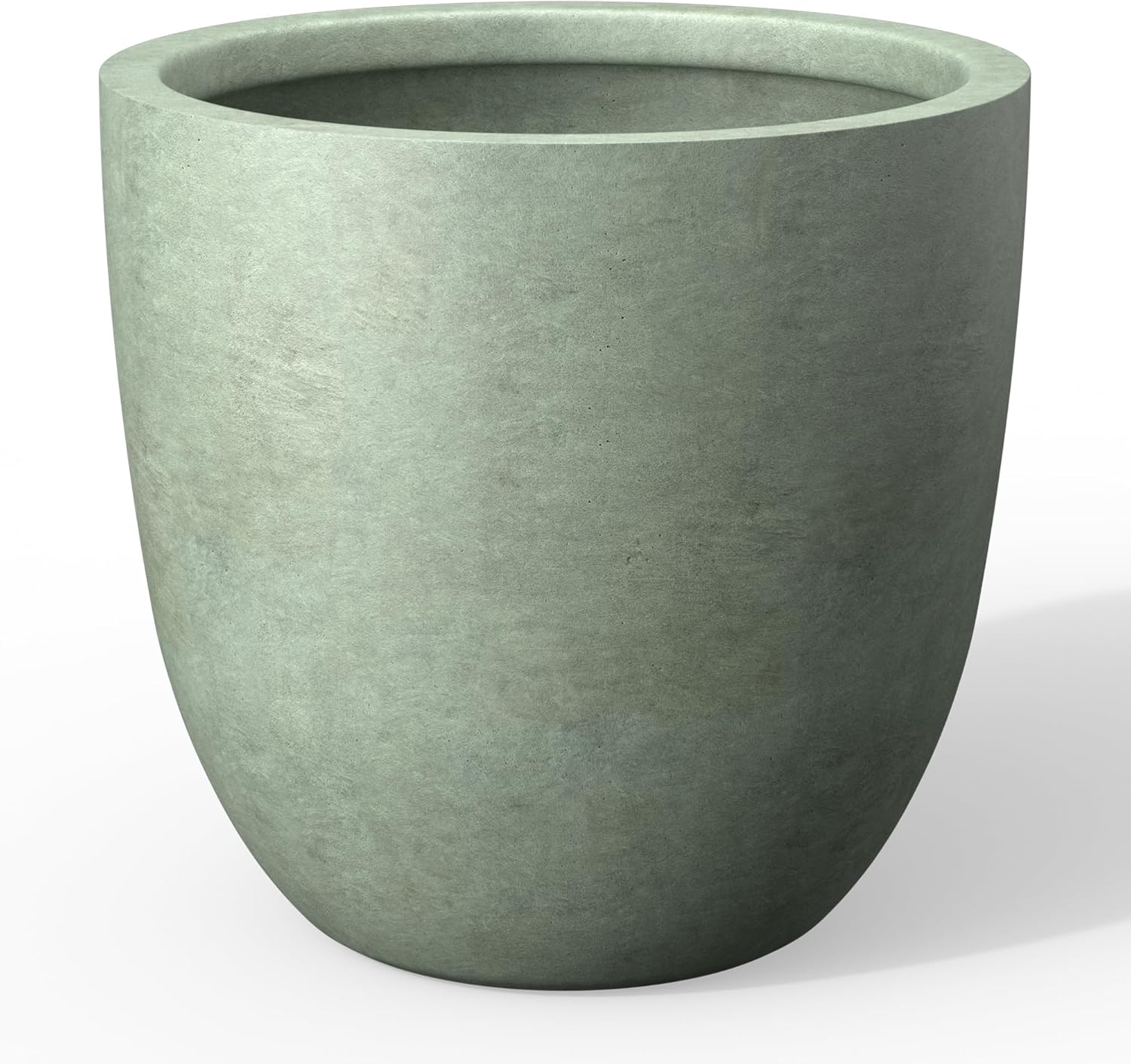 Kante 18 Inch Dia Round Concrete Planter, Indoor Outdoor Large Plant Pot with Drainage Hole and Rubber Plug for Home Patio Garden, Weathered Concrete