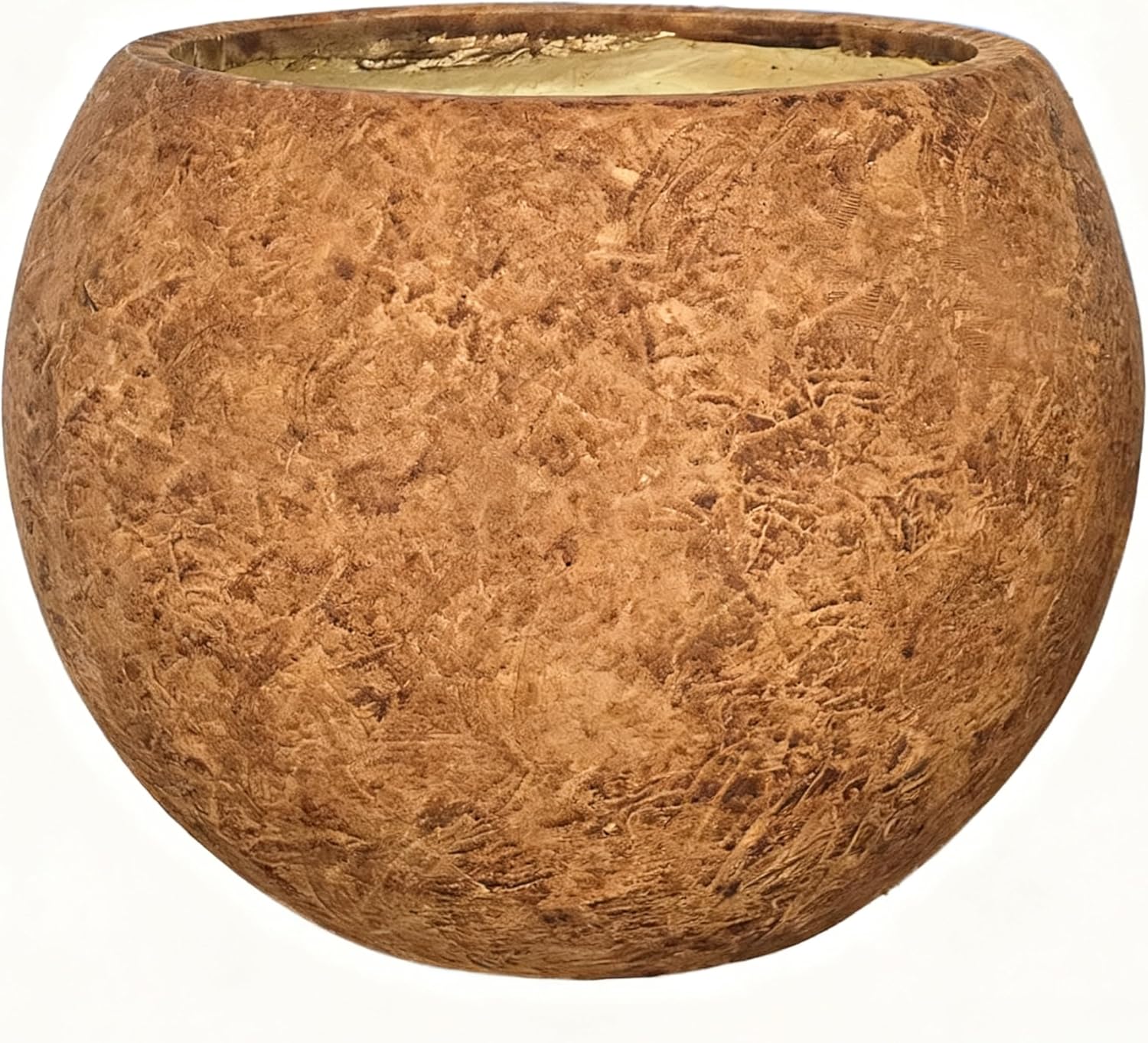 13.5 H x 17" Dia (12" Pot Opening) Round Fiberstone Planter with Drainage Hole, Black, Indoor/Outdoor Large Plant Pot for Home Patio Garden, Ideal for Large Plants