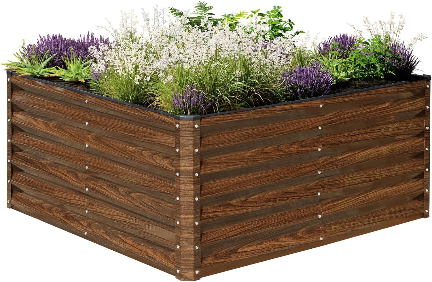 SnugNiture Galvanized Raised Garden Bed 8x4x2FT Outdoor Large Metal Planter Box Steel Kit for Planting Vegetables, Flowers