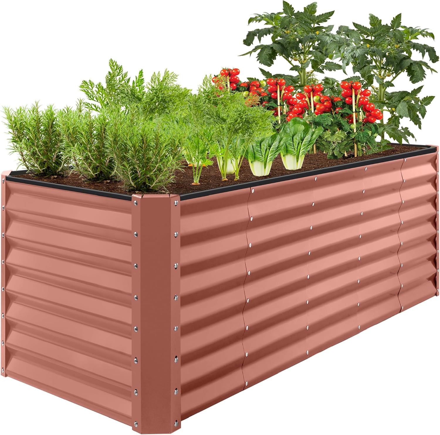 Best Choice Products 8x4x2ft Outdoor Metal Raised Garden Bed, Deep Root Planter Box for Vegetables, Herbs & Flowers, 478-Gallon Capacity, 100% Non Toxic Materials - Gray