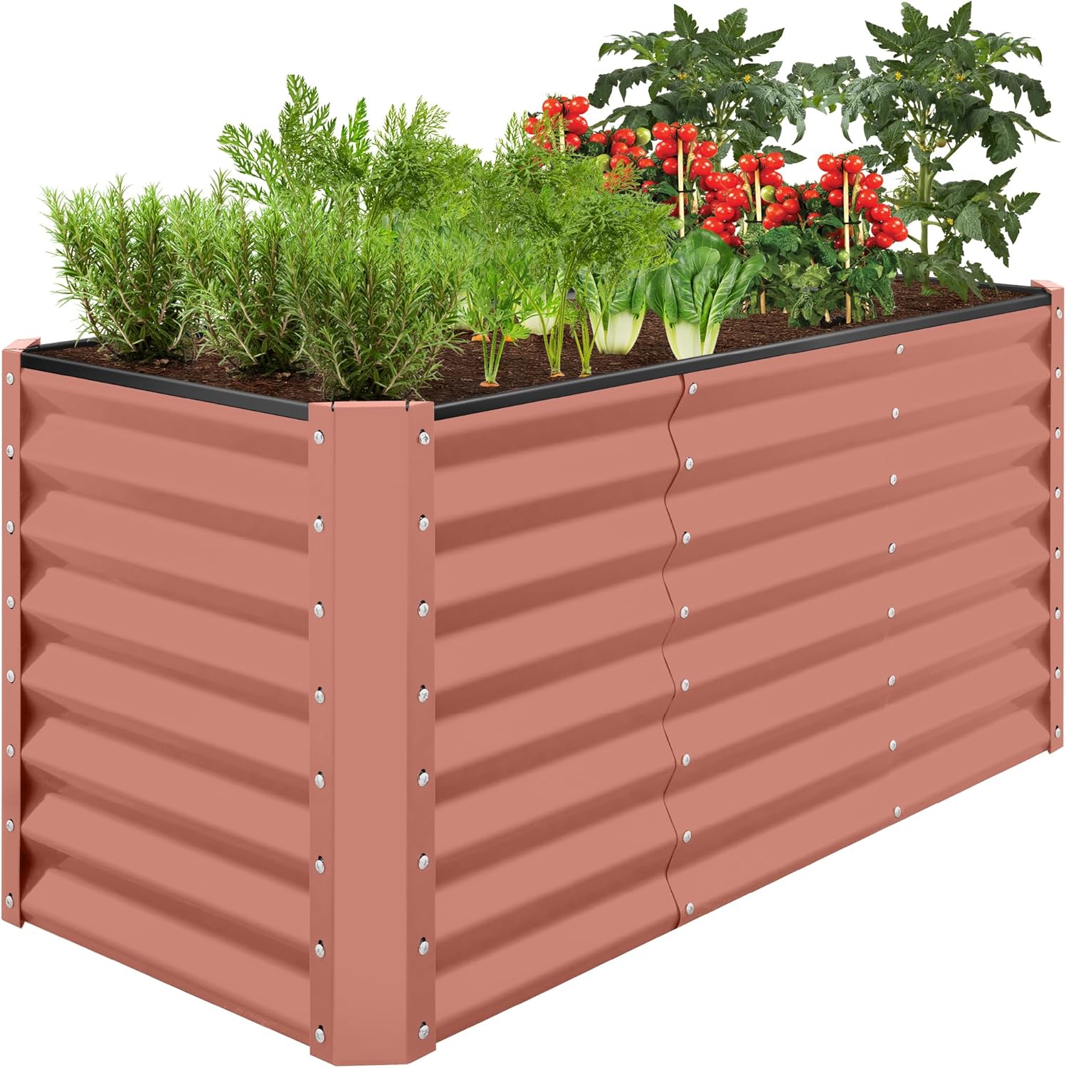 Best Choice Products 8x4x2ft Outdoor Metal Raised Garden Bed, Deep Root Planter Box for Vegetables, Herbs & Flowers, 478-Gallon Capacity, 100% Non Toxic Materials - Gray