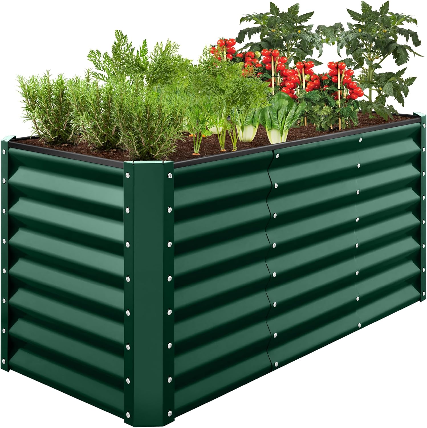 Best Choice Products 8x4x2ft Outdoor Metal Raised Garden Bed, Deep Root Planter Box for Vegetables, Herbs & Flowers, 478-Gallon Capacity, 100% Non Toxic Materials - Gray