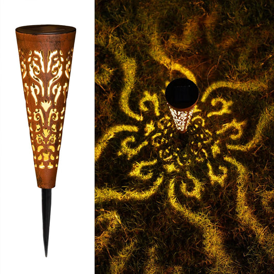 Go2garden 6Pcs Garden Solar Lights Outdoor Stakes Decorative Lighting for Yard, Pathway, Patio Decor Lawn Ornament (Red Copper)