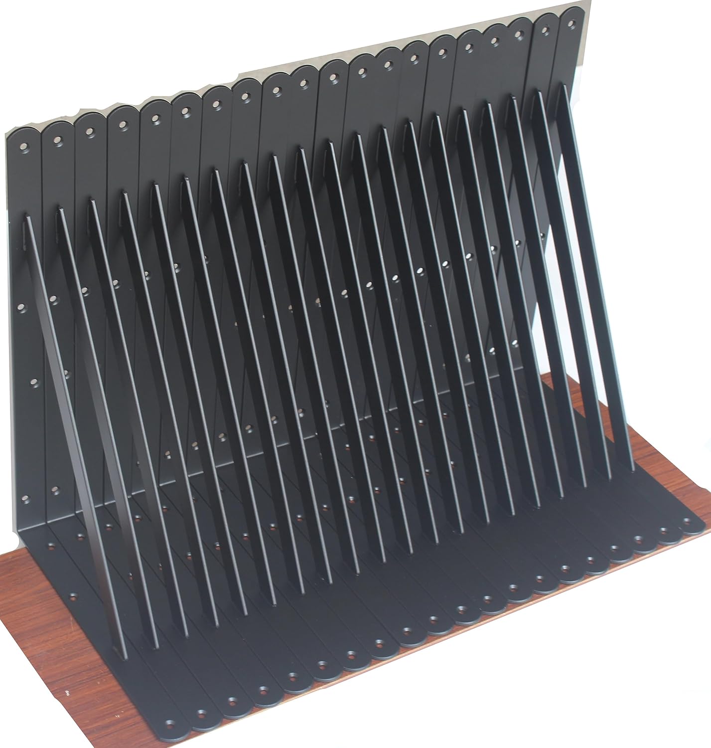 16 Pack L12 x H 8" Black Heavy Duty Shelf Brackets with Screws Metal Shelf Brackets Shelf Support Angle Brackets for Shelves L Brackets Heavy Duty Floating Shelf