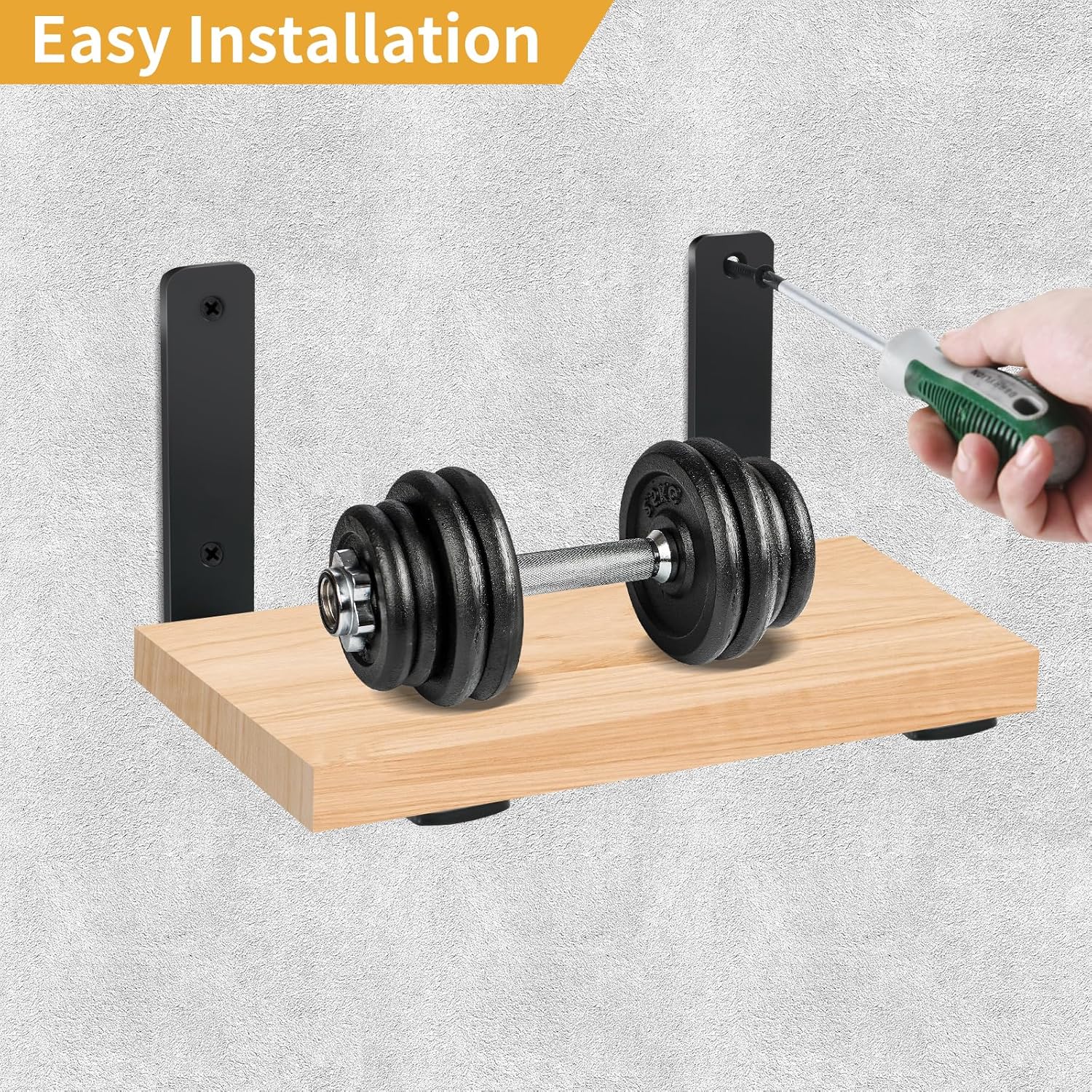 12 Pack - L 8" x H 6" x W1.5, 5mm Thick Black L Shelf Bracket, Iron Shelf Brackets, Metal Shelf Brackets, Floating Shelf, Shelf Supports with Screws