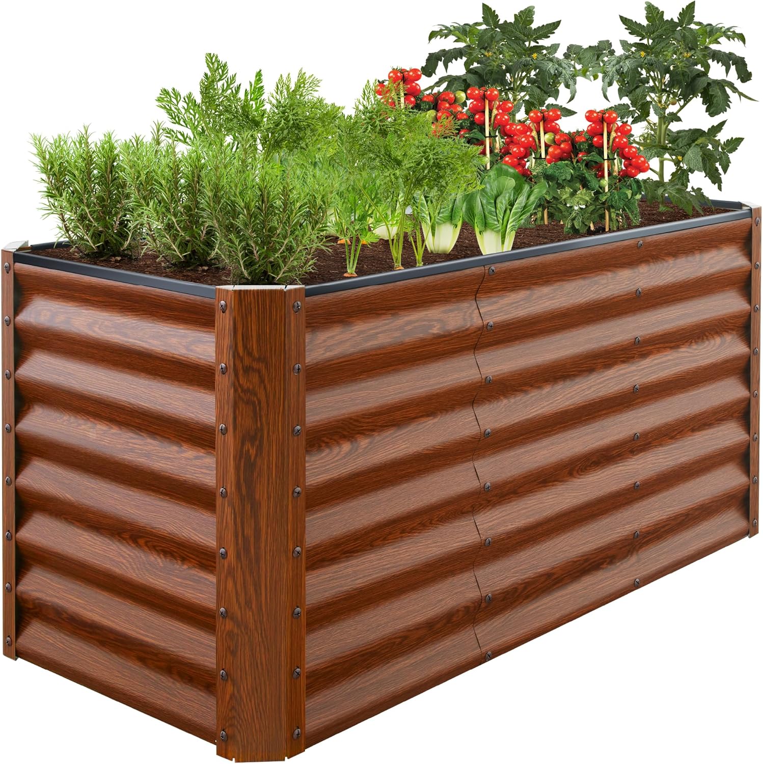 Best Choice Products 8x4x2ft Outdoor Metal Raised Garden Bed, Deep Root Planter Box for Vegetables, Herbs & Flowers, 478-Gallon Capacity, 100% Non Toxic Materials - Gray