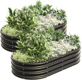 4x2x1ft-2pcs-Oval Raised Garden Bed Kit, Galvanized Planter Garden Boxes Outdoor, Metal Raised Garden Beds for Vegetables,Fruits, Flower,Black