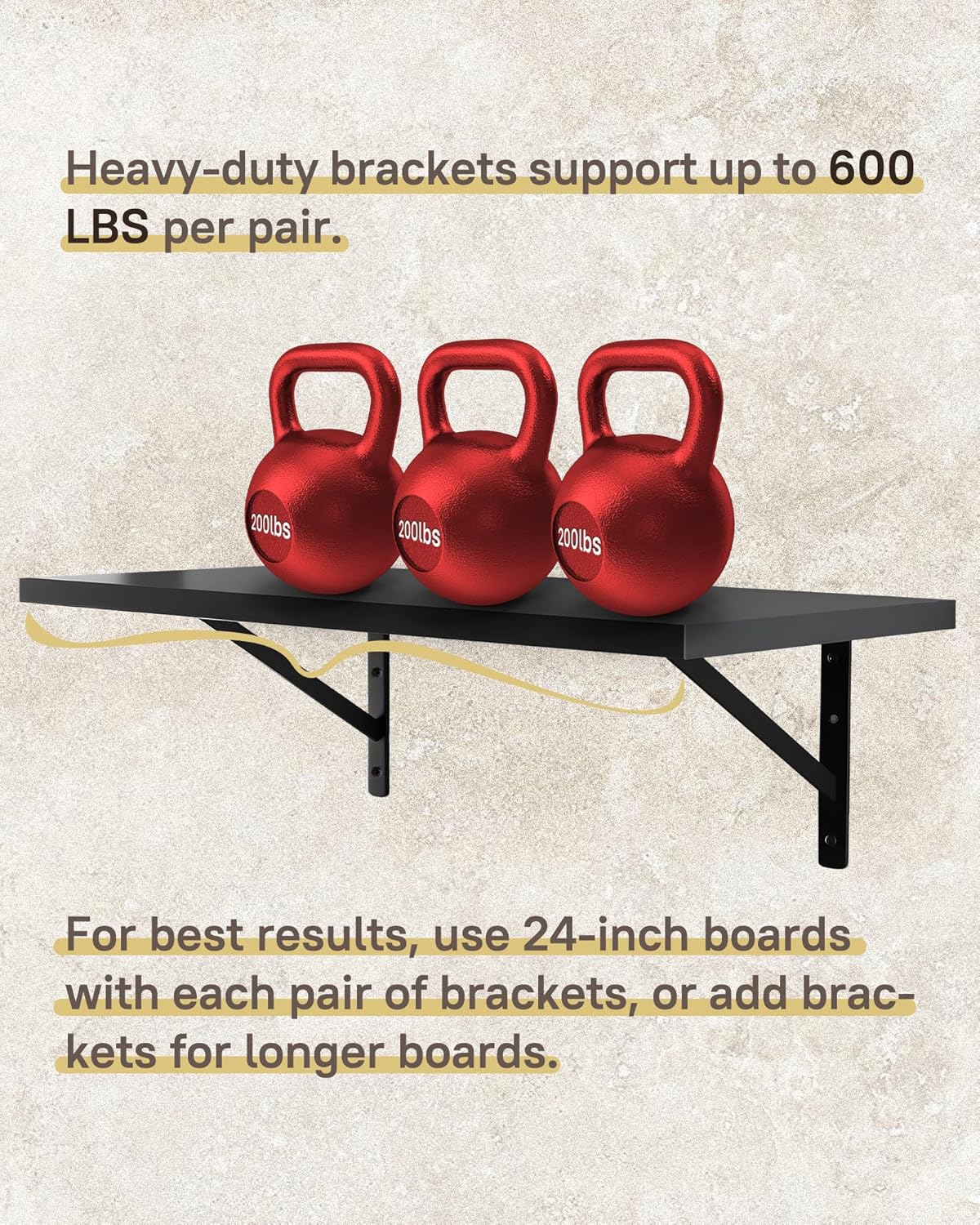 HOME MASTER HARDWARE 12 inch x 8 inch Heavy Duty Shelf Brackets, Load Capacity: 600lb, Black Metal 90 Degree Supports for Shelves 10-Pack, Wall Mounted L Bracket for Floating Shelving with Screws